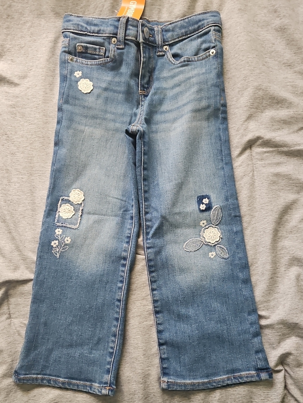 Gymboree Light Blue Floral Embroidered Girls' Jeans